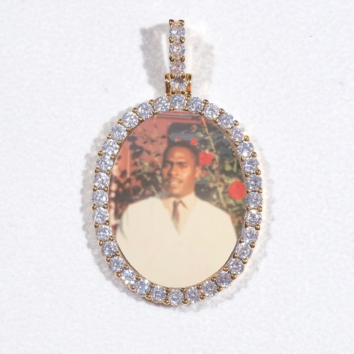 3D Oval Custom Picture Pendant