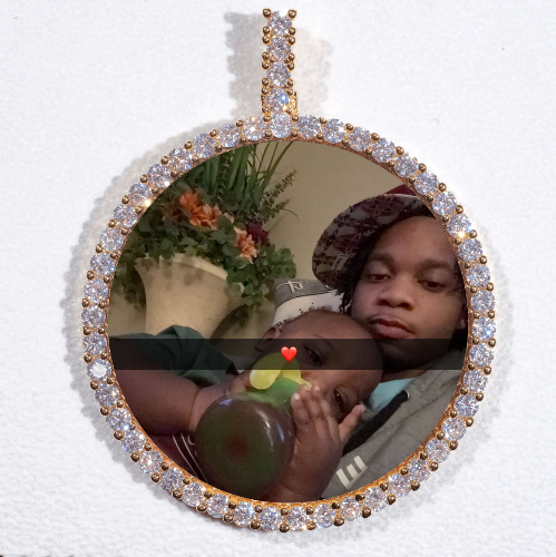 LARGE 3D CIRCLE CUSTOM PICTURE PENDANT