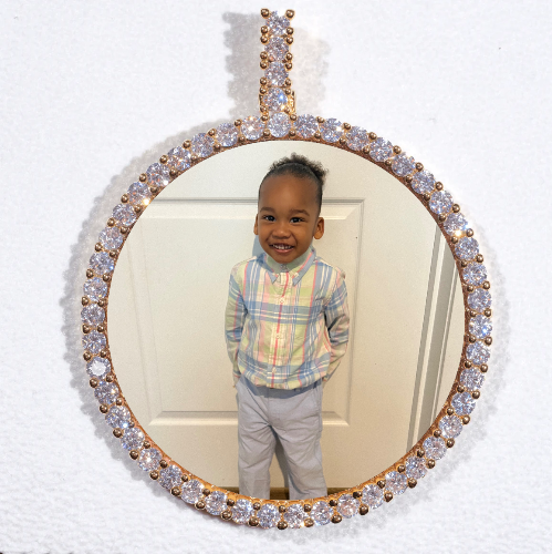 LARGE 3D CIRCLE CUSTOM PICTURE PENDANT
