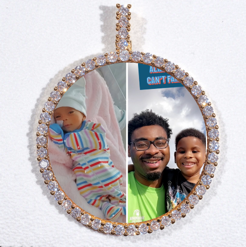 LARGE 3D CIRCLE CUSTOM PICTURE PENDANT