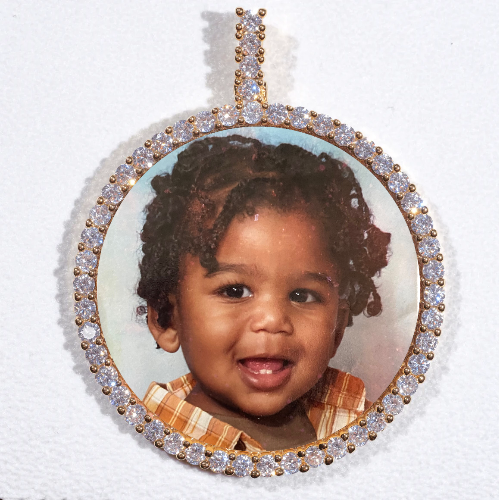 LARGE 3D CIRCLE CUSTOM PICTURE PENDANT