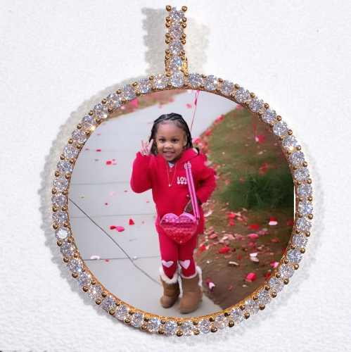 LARGE 3D CIRCLE CUSTOM PICTURE PENDANT