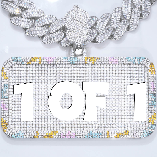 CUSTOM LETTER NECKLACE 3D COLORFUL SQUARE