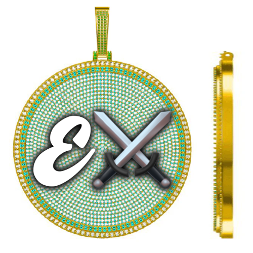 CUSTOM LETTER NECKLACE 3D BIG DISC
