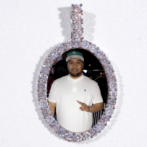 Large 3D Oval Custom Picture Pendant
