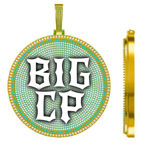 CUSTOM LETTER NECKLACE 3D BIG DISC