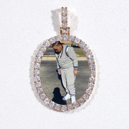 3D Oval Custom Picture Pendant