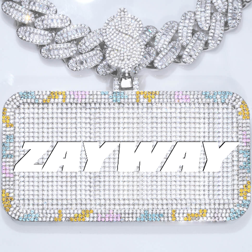 CUSTOM LETTER NECKLACE 3D COLORFUL SQUARE