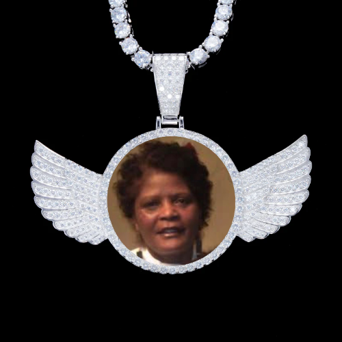 925S & VVS Moissanite 3D Wing Custom Picture Pendant