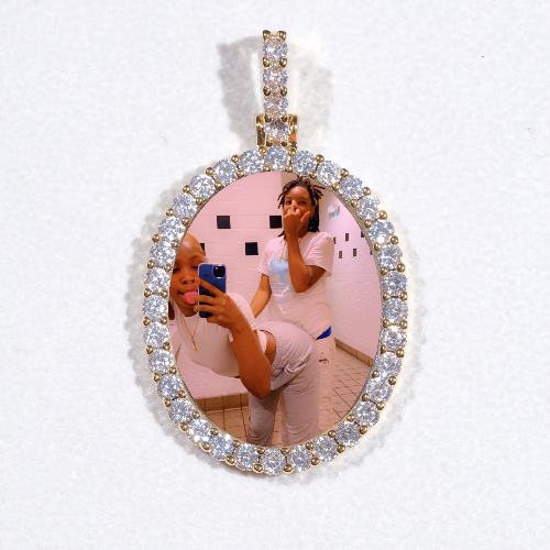 3D Oval Custom Picture Pendant