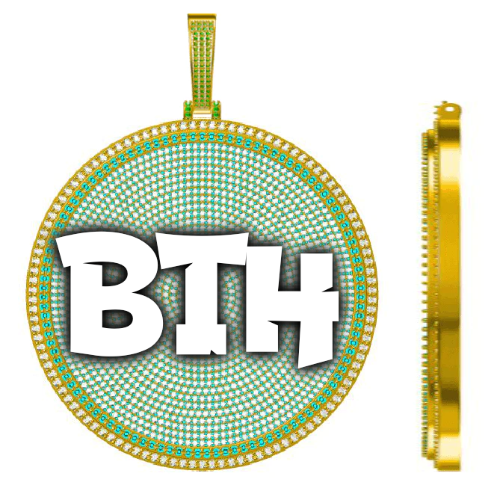 CUSTOM LETTER NECKLACE 3D BIG DISC