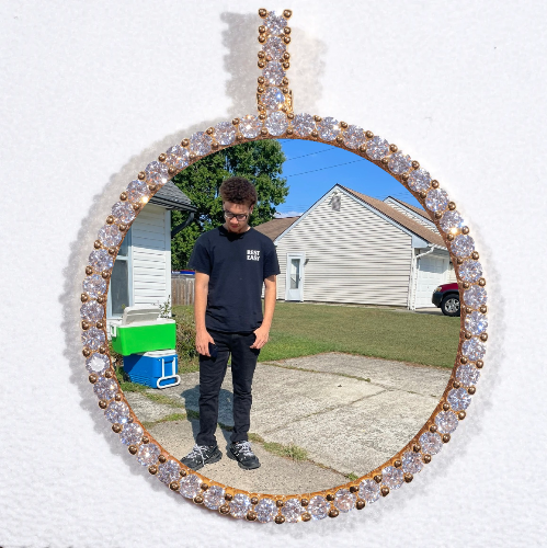 LARGE 3D CIRCLE CUSTOM PICTURE PENDANT