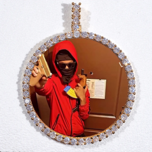 LARGE 3D CIRCLE CUSTOM PICTURE PENDANT
