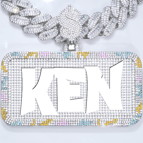 CUSTOM LETTER NECKLACE 3D COLORFUL SQUARE