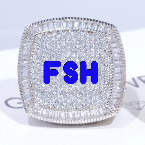 CUSTOM LETTER 3D ICED RING