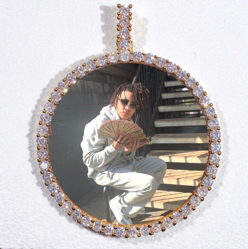 LARGE 3D CIRCLE CUSTOM PICTURE PENDANT