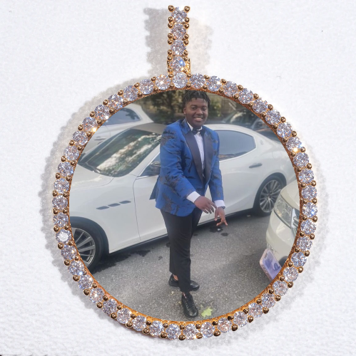 LARGE 3D CIRCLE CUSTOM PICTURE PENDANT