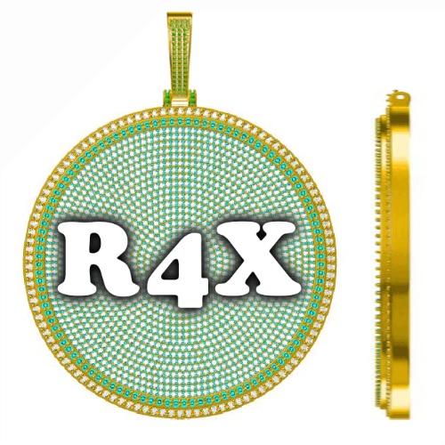 CUSTOM LETTER NECKLACE 3D BIG DISC