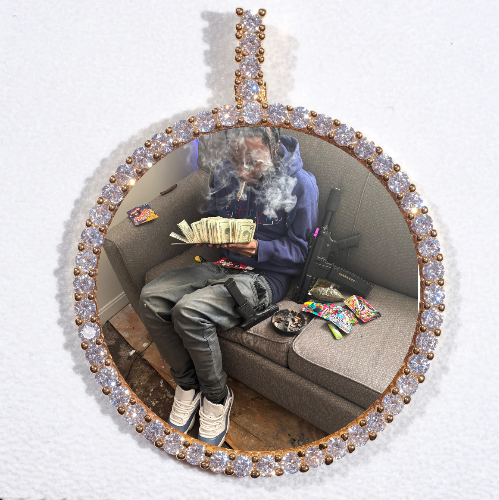 LARGE 3D CIRCLE CUSTOM PICTURE PENDANT