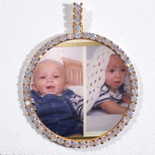 LARGE 3D CIRCLE CUSTOM PICTURE PENDANT