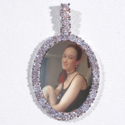 Large 3D Oval Custom Picture Pendant