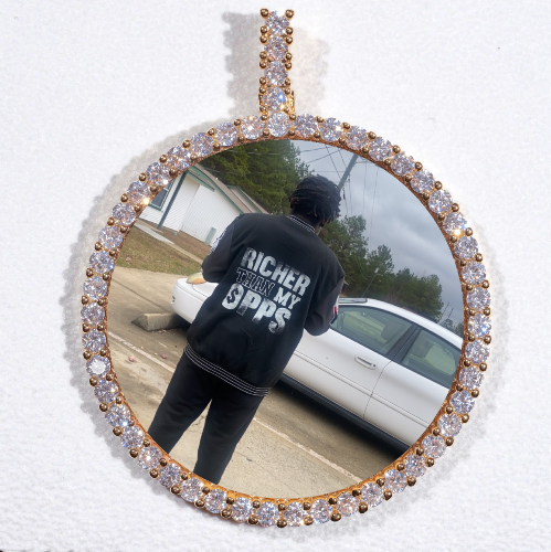 LARGE 3D CIRCLE CUSTOM PICTURE PENDANT