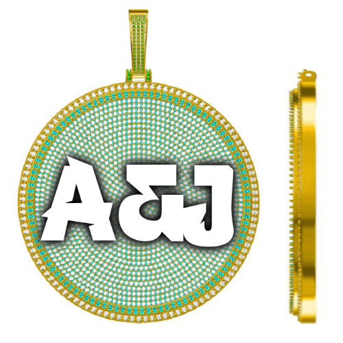 CUSTOM LETTER NECKLACE 3D BIG DISC