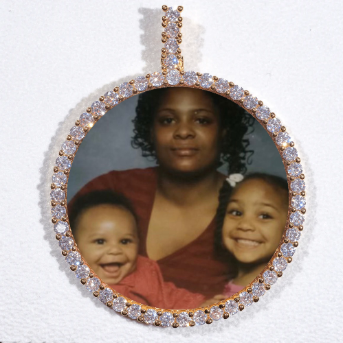 LARGE 3D CIRCLE CUSTOM PICTURE PENDANT