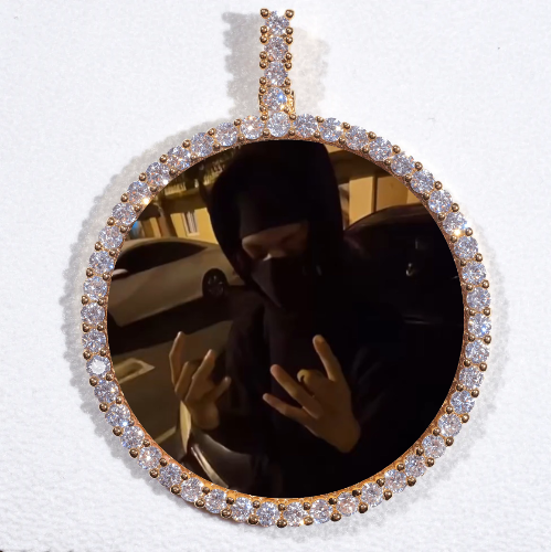 LARGE 3D CIRCLE CUSTOM PICTURE PENDANT