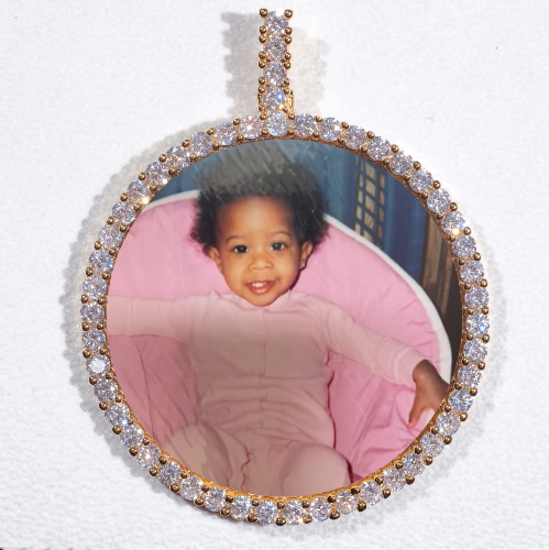 LARGE 3D CIRCLE CUSTOM PICTURE PENDANT