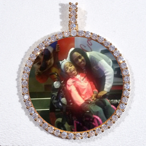 LARGE 3D CIRCLE CUSTOM PICTURE PENDANT