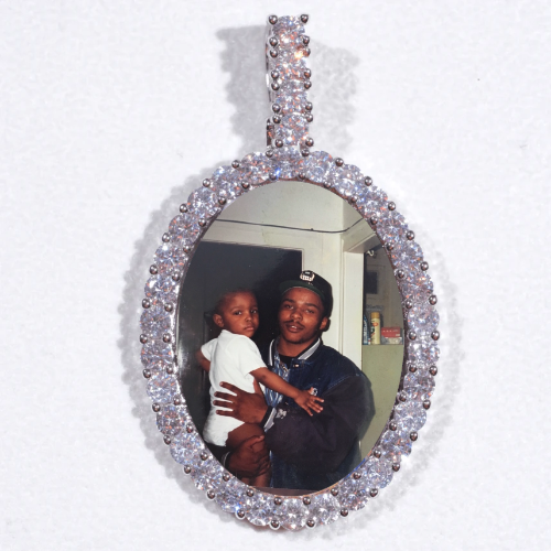 Large 3D Oval Custom Picture Pendant