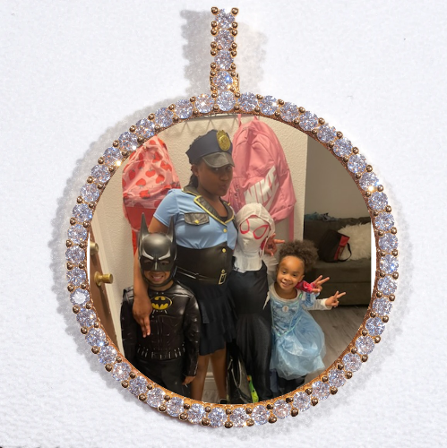 LARGE 3D CIRCLE CUSTOM PICTURE PENDANT