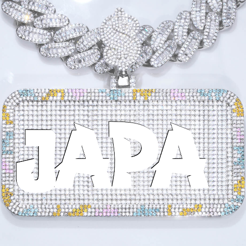 CUSTOM LETTER NECKLACE 3D COLORFUL SQUARE