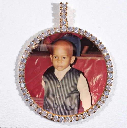 LARGE 3D CIRCLE CUSTOM PICTURE PENDANT