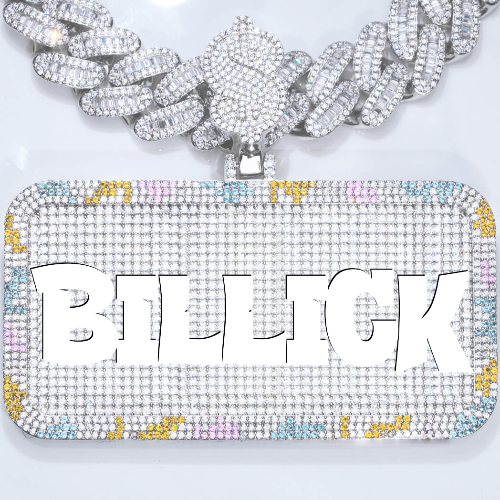 CUSTOM LETTER NECKLACE 3D COLORFUL SQUARE