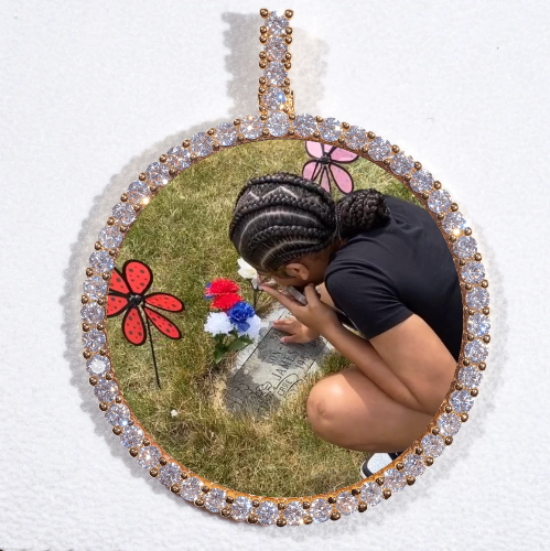 LARGE 3D CIRCLE CUSTOM PICTURE PENDANT