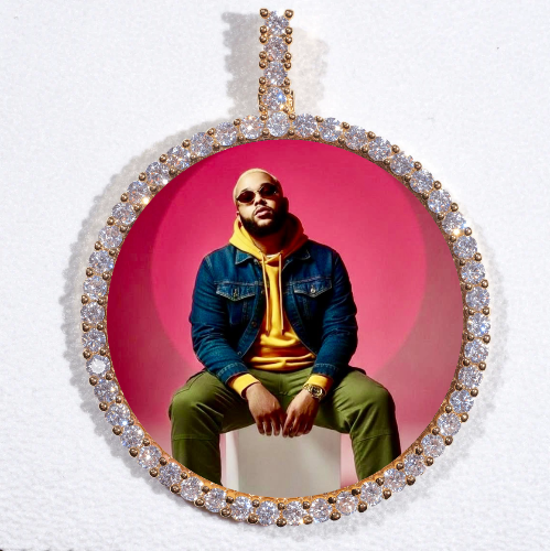 LARGE 3D CIRCLE CUSTOM PICTURE PENDANT