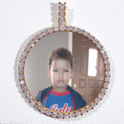 LARGE 3D CIRCLE CUSTOM PICTURE PENDANT