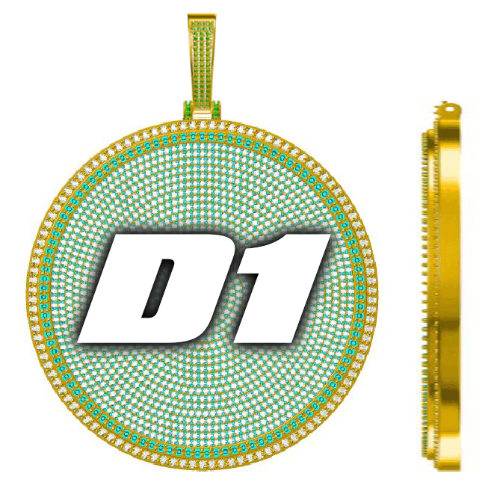 CUSTOM LETTER NECKLACE 3D BIG DISC