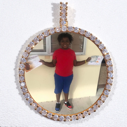 LARGE 3D CIRCLE CUSTOM PICTURE PENDANT