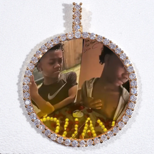 LARGE 3D CIRCLE CUSTOM PICTURE PENDANT