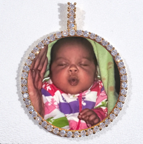 LARGE 3D CIRCLE CUSTOM PICTURE PENDANT