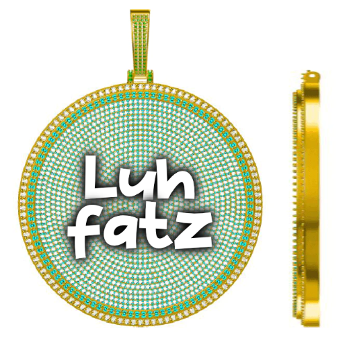 CUSTOM LETTER NECKLACE 3D BIG DISC