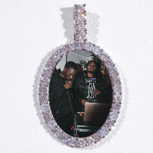 Large 3D Oval Custom Picture Pendant