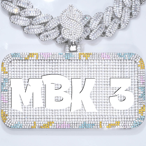 CUSTOM LETTER NECKLACE 3D COLORFUL SQUARE