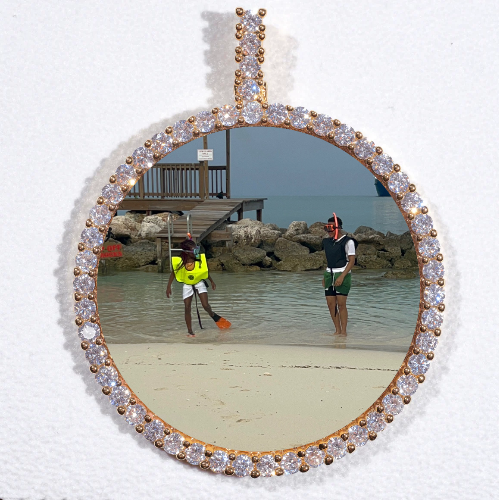 LARGE 3D CIRCLE CUSTOM PICTURE PENDANT