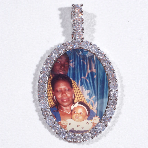 Large 3D Oval Custom Picture Pendant