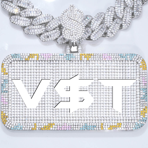 CUSTOM LETTER NECKLACE 3D COLORFUL SQUARE