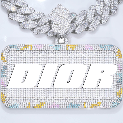 CUSTOM LETTER NECKLACE 3D COLORFUL SQUARE